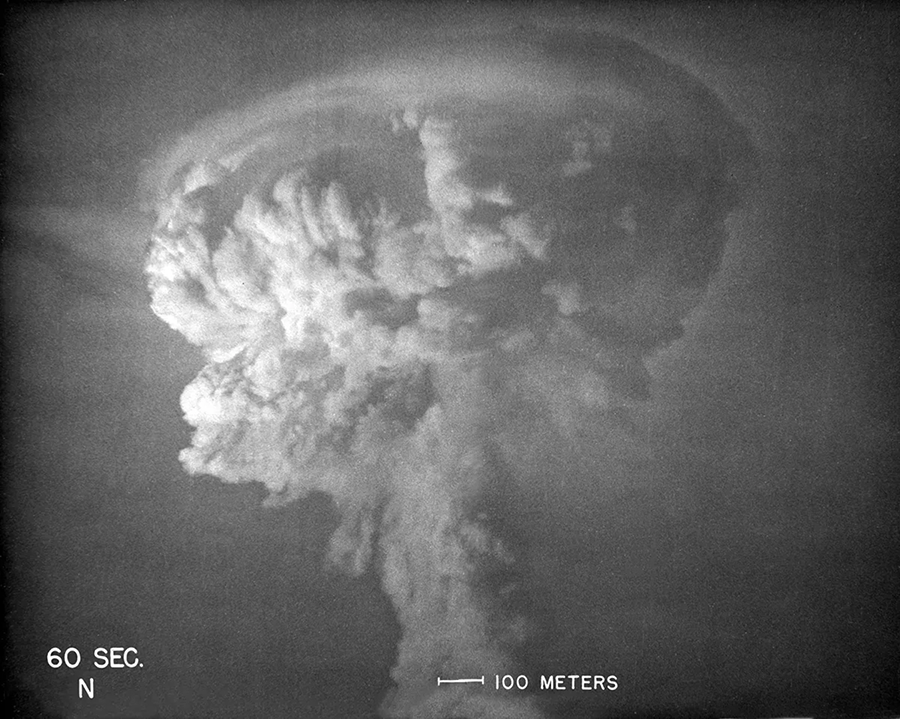 Owing to the work of J. Robert Oppenheimer and other scientists, the world’s first atomic bomb, code named Trinity, was detonated on July 16, 1945, over Almogordo, New Mexico. (Photo courtesy of Los Alamos National Laboratory)